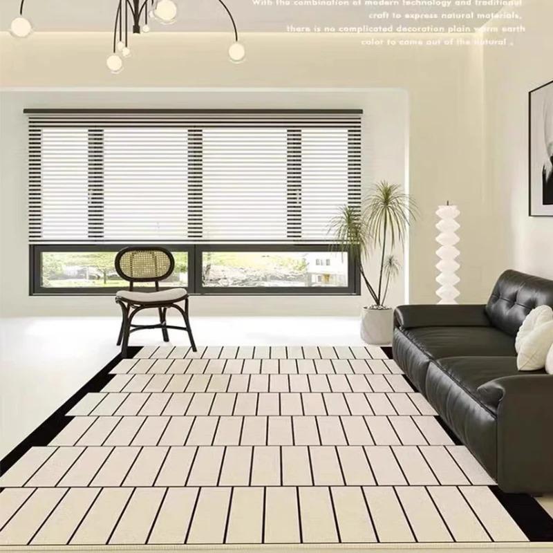 Modern Style Carpets for Living Room Large Area Bedroom Decor Black and White Carpet Soft Rug Easy To Clean Minimalist Mat