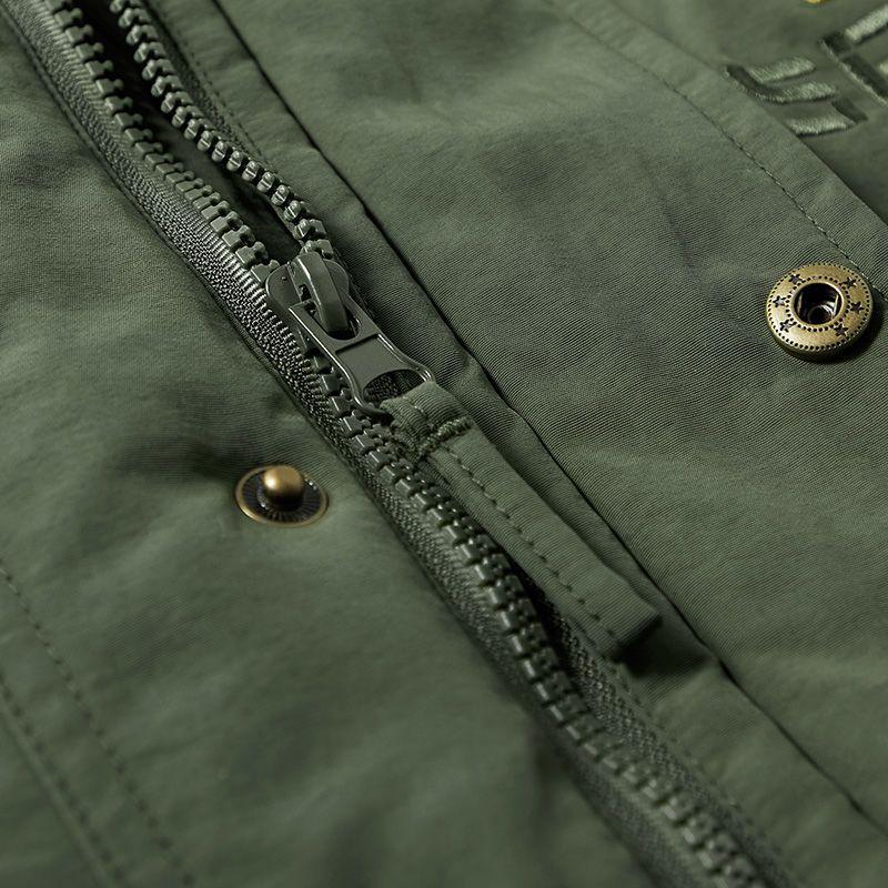 Мужское зимнее бархатное утолщенное хлопковое пальто средней длины с хлопковой подкладкой и капюшоном