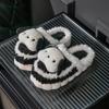 Зимние новые милые хлопковые тапочки с изображением щенка для студентов, модные домашние теплые домашние хлопковые тапочки