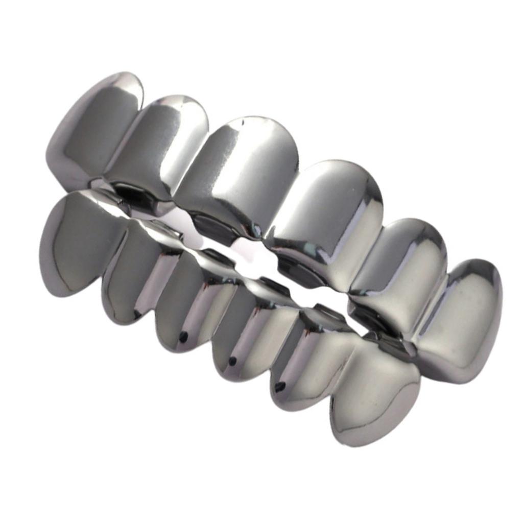 Стильный набор хип-хоп-грилзов для верхних и нижних зубов, съемные зубные колпачки, простая установка, стоматологические аксессуары для вечеринок