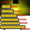 Amber Led Light Bar 20" 18" 15" 12" 7" Spot Flood Combo LED Work Light Pod Yellow Off Road Fog Lamp Headlights for Truck Tractor