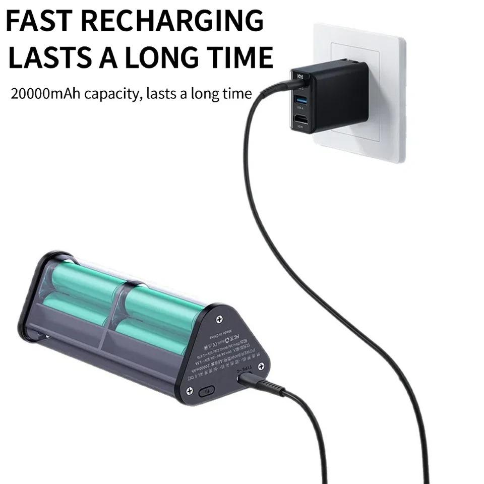 22.5 Вт 6*18650 Корпус повербанка Прозрачный корпус Быстрая зарядка Держатели Кейсы Съемный Аккумулятор Зарядный Бокс для хранения без аккумулятора