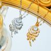 Fashionable White Necklace Zircon Rose Collarbone Chain Sweet and Luxurious Women