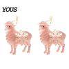 Festival Theme Party Supplies Christmas Sheep Hanging Ornament with Snowflake Decor, 2D Flat Acrylic Pendant Pendants Rope for Holiday Tree