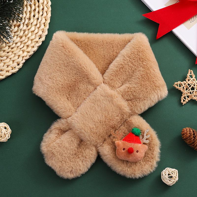 Kids' Plush Cartoon Winter Snood: Christmas Gift Scarf