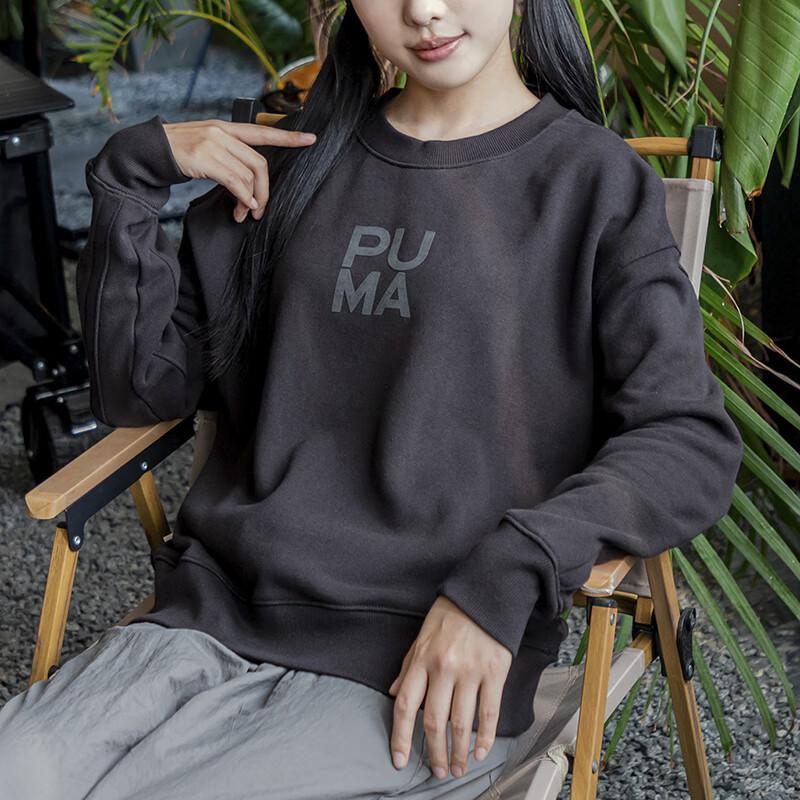 Puma Буквенный принт бег тренировка фитнес спорт повседневная толстовка с капюшоном женские толстовки черные 623497-01