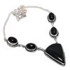 Black Onyx Gemstone 925 Sterling Silver Jewelry Necklace 18"
