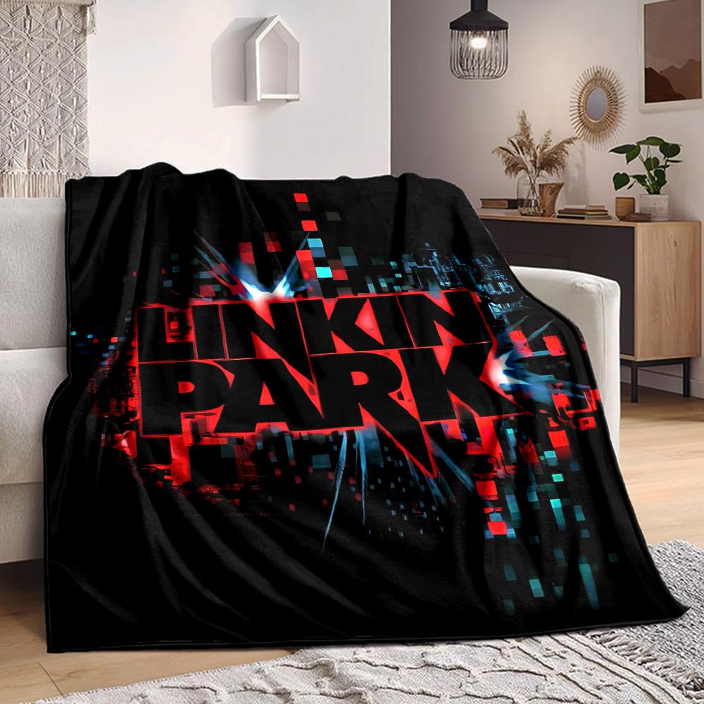 1 шт. Плед с символикой группы Linkin Park Легкий фланелевый плед Покрывало для дивана, кровати, путешествий, кемпинга, гостиной, офиса, дивана