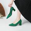 Fashion Pointed-toe High Heel Women's 2025 Spring and Autumn New Soft Knitted Breathable and Comfortable Rubber Soled Work Shoes