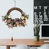 Artificial Flower Rattan Wreath for Front Door Handmade Floral Twig Garland