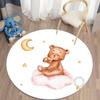 Круглый ковер, коврики для гостиной, ковер для детской спальни, детский напольный ковер для гостиной, коврик с принтом медведя для детской комнаты, детский ковер для дома