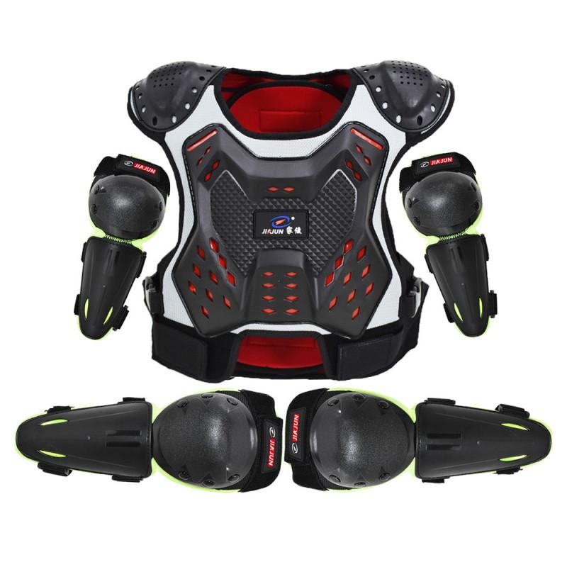 Kids Cycling Protective Armor Set Chest Back Pad Elbow Knee Shin Guard Balance Bike Outdoor Sports Safety Gear