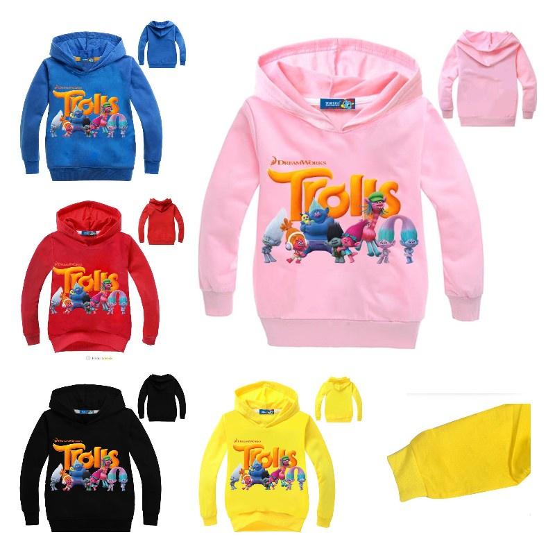 Толстовка с капюшоном Poppy Bobble из мультфильма Dreamworks Trolls для детей Мягкая и стильная хлопковая одежда