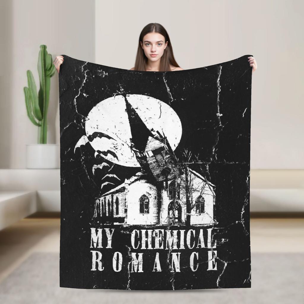 Пледы с изображением группы My Chemical Romance Рок-альбомы Шерстяные Забавные Теплые Пледы для Спальни Гостиной Весна Осень