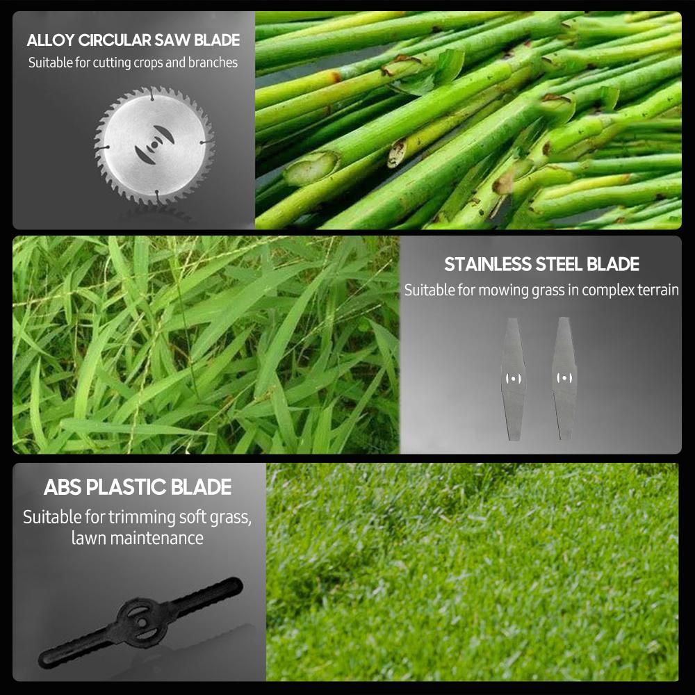 21V Telescopic Handheld Cordless Grass Trimmer Electric Lawn Mower 2 Pack 1500mAh Rechargeable Battery Fast Charger