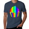 Bright Rainbow Ombre Cupcake Tshirt Work Outdoor Short Sleeve Tee