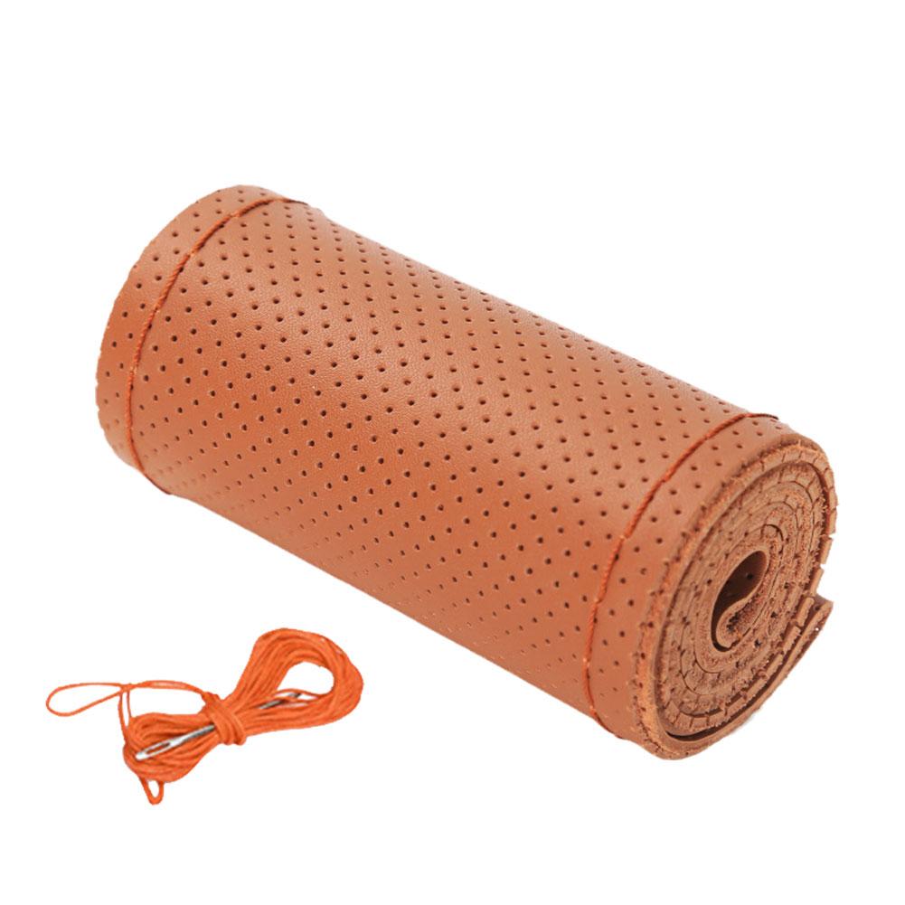 НОВЫЙ чехол на руль автомобиля из натуральной кожи с иглами, противоскользящий защитный чехол из коровьей кожи на руль U4I4