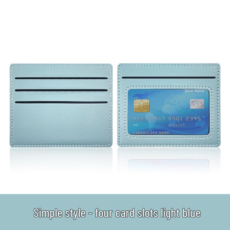 Женский тонкий держатель для карт из ПУ кожи с 4 отделениями