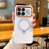 Высококачественный минималистичный бизнес-чехол для телефона Xiaomi POCO F8 Pro F8 Ultra, металлический, магнитный, с вращающейся подставкой, большим окном, противоударный бампер, чехол-фунда