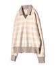 PEACE MAKER Stripe V Neck Collar Knit (Beige)