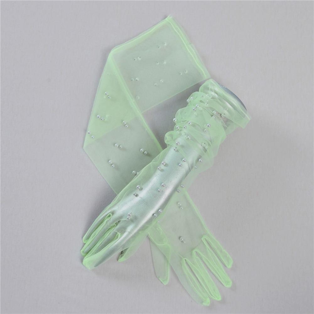 Mesh Bridal Gown Mittens Long Wedding Bridal Gloves New Banquet Gloves Party