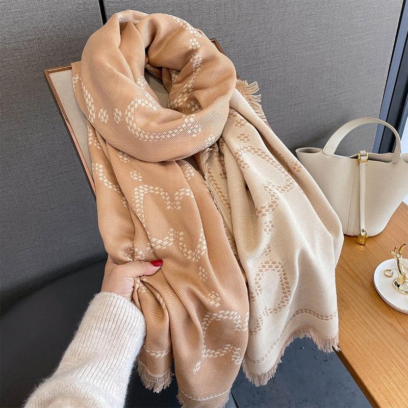 Autumn New Women's Imitation Cashmere Scarf Fashion Jacquard Design High Sense Versatile Age-reducing Warm Scarf