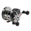 AbuGarcia Ambassadeur 5501C Factory Tune Black Left-Handed Double Handle Topwater Reel for Bass, Snakehead, and Catfish