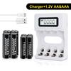 PALO LCD Display USB Battery Charger For NiCd NiMh AA AAA Rechargeable Batteries with AA 3000mahBatteries + AAA1100mah Batteries
