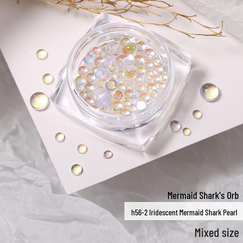 Стразы для ногтей Русалочка Жемчуг Аврора: Кристальные бусины конфетных цветов для декора ногтей (Плоский снизу)