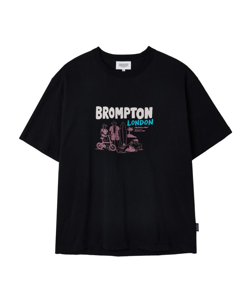 BROMPTON LONDON Surfing Graphic T-Shirt - Black (P263Uts903)