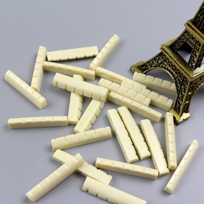 4Pcs 43Mm Flat Bottom Pre Slotted 6 String Acoustic Guitar Bone Nut