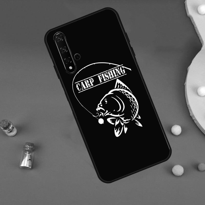 Carp Fish Fishing Rod Case For Huawei Nova Y70 Y60 Y61 Y90 Y91 5T 9 10 SE 3i 8i 11i 11 Pro P20 P40 P30 Lite Cover