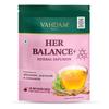 VAHDAM Her Balance+ Травяной сбор | Поддерживает менструальное и гормональное здоровье | Содержит мяту перечную, шатавари и корицу | Без кофеина | Plant-B