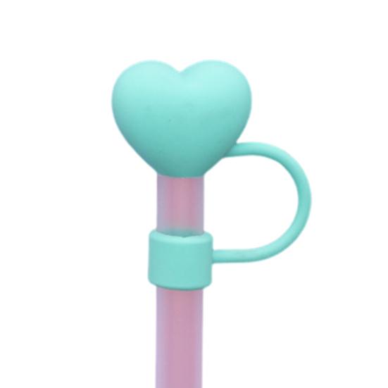 1/8 шт. 9-10 мм Соломинка Крышка в форме сердца любви Пищевой силикон Многоразовая Пыленепроницаемая Милая 30/40 унций