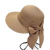 Wide Brim Beach Cap Bowknot Straw Hat Summer Bucket Hat  for Women