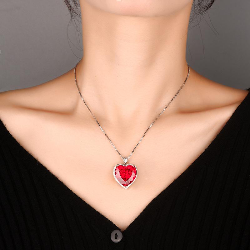 Ювелирное изделие Птичье гнездо огранка ретро большое ожерелье с кулоном в форме сердца основной камень 20 * 20