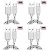 1-4pcs Micro Cable USB Fast Charge Data Cable For Xiaomi Redmi Huawei Android Mobile Phone 0.5m1M 2M 3M Nylon Braided USB Cables