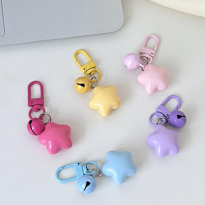 Корейский брелок в виде колокольчика в виде звезды Kawaii, брелок в виде пятиконечной звезды, кулон на рюкзак, аксессуары для телефона, кулон для девушки, подарок для пары