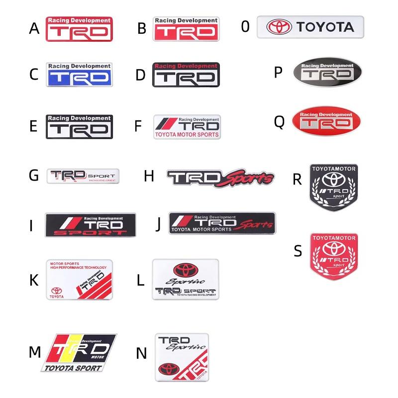 Tyre Valve Core 1Pcs Car Badge Sticker Toyota Auto Trunk Metal Stickers For Toyota Gazoo Racing TRD Corolla Yaris Chr Auris
