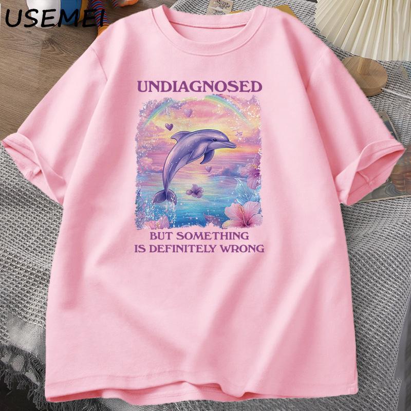 Undiagnosed But Something Is Wrong Tshirts Unisex Casual Cotton Short Sleeve Tshirt Harajuku Graphic T Shirts Streetwear Tees