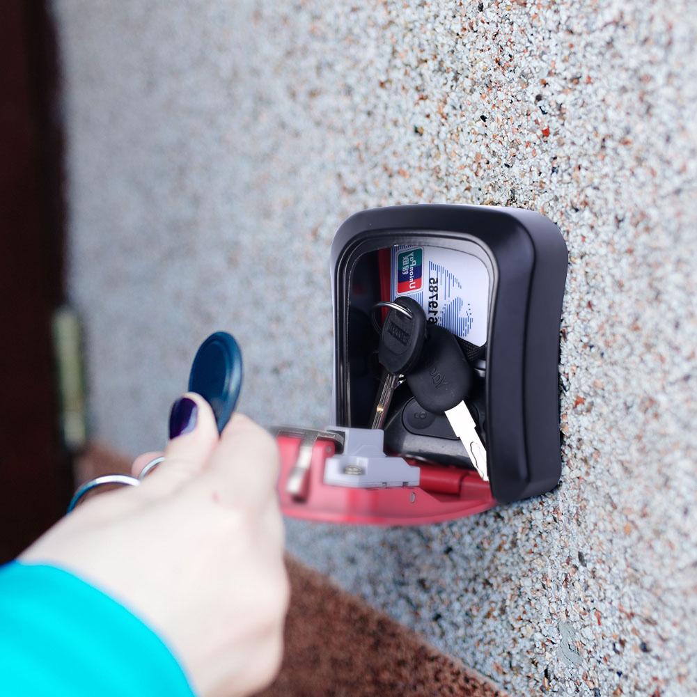 Настенный органайзер для хранения ключей, секретный ящик, 4-значный кодовый замок, без ключа, пластиковый сейф для ключей от дома