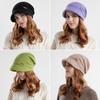 Soft Plush Beanies Short Brim Bonnet Fashion Knitted Hat  Women Girl