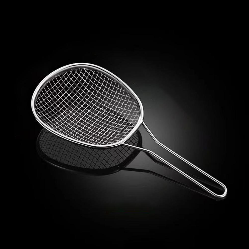 Удобный совок-сито из нержавеющей стали, овальная ложка-сито для жарки, ложка для слива, бытовая