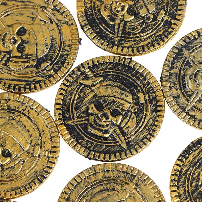 10 шт. монеты с сокровищами пиратов, реквизит для вечеринки, рождественский подарок, игра, валюта, Хэллоуин