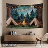 Adventure Camp Forest Backdrop Tent Campfire Scene Background for Party & Live Decoration