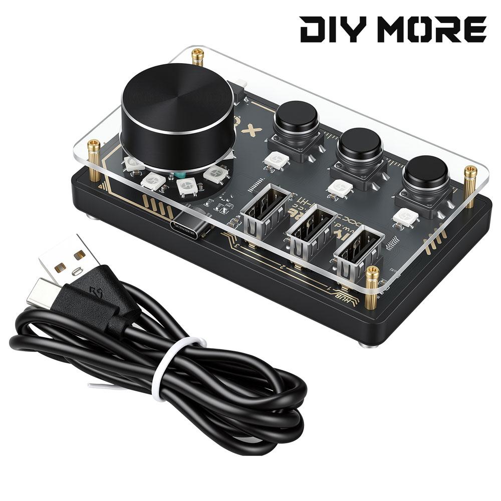 Diymore Hub Dm-H1 Hub Docking Station USB HID Controller Hub With RGB LED Lights WebHID Plug Keyboard Desktop Controller Type-C