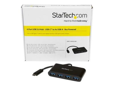 USB-C хаб - STARTECH.COM - 4 порта - Питание от шины - USB 3.0 - Черный