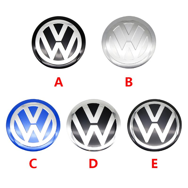 xyz1 For VW Golf 4 5 6 7 Polo GTI Passat 4Pcs 56/60/65/70/75/80/90/100/120mm 3D Car Wheel Stickers Center Hub Cap Emblem Badge Decal