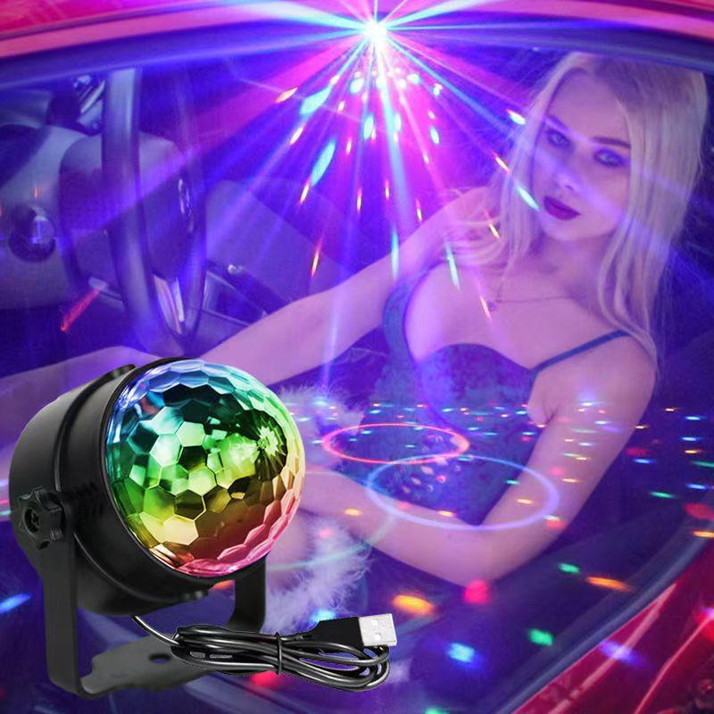 USB Магическая вращающаяся RGB Диско-шар Свет для вечеринок, баров и Рождественских украшений