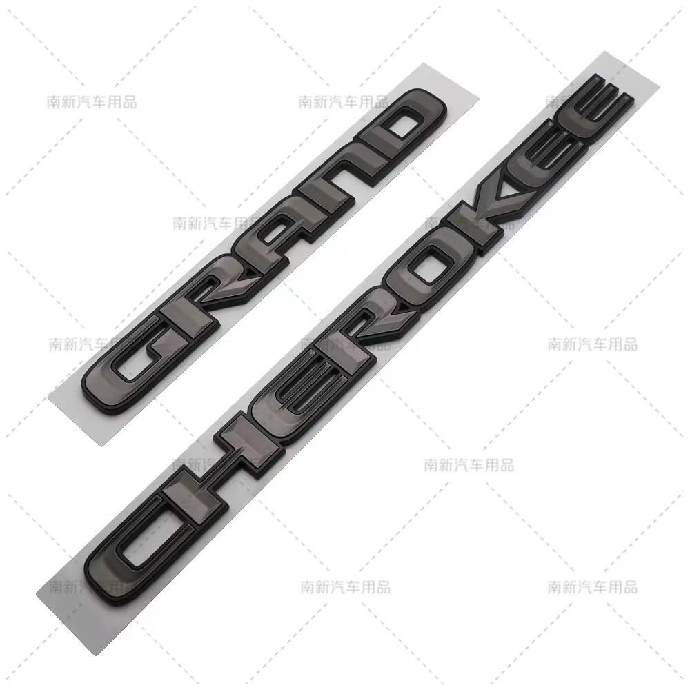 3D ABS Chrome Black Logo Grand Cherokee Emblem Letters Nameplate Car Door Badge Decal For Jeep Grand Cherokee Sticker Accessoies AMV1